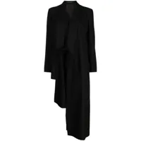 yohji yamamoto manteau asymétrique à design structuré - noir