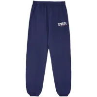 sporty & rich pantalon de jogging à logo imprimé - bleu