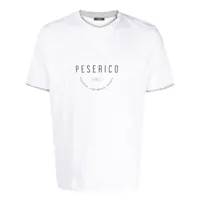 peserico t-shirt en coton à logo imprimé - blanc