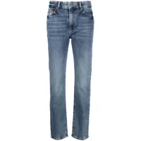 chiara ferragni jean slim en coton à taille haute - bleu