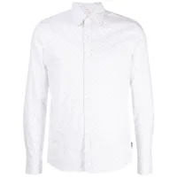 michael kors chemise en popeline à logo imprimé - blanc