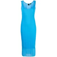 pinko robe mi-longue dune à design nervuré - bleu