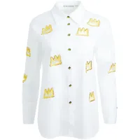 alice + olivia x basquiat chemise à strass - blanc