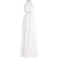 alice + olivia robe longue myrtice à découpes - blanc