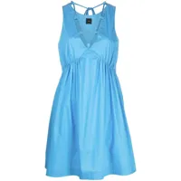 pinko robe courte à lien de resserrage au col - bleu