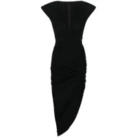 nissa robe mi-longue à ornements strassés - noir