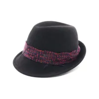 chanel pre-owned chapeau en tweed (1986-1988) - noir