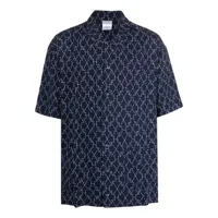marcelo burlon county of milan chemise de pyjama à imprimé stitch cross - bleu