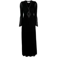 dvf diane von furstenberg robe longue aylin à couture décoratives - noir