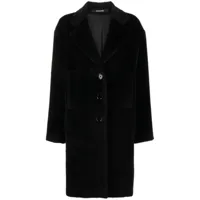 tagliatore manteau boutonné en laine d'alpaga - noir