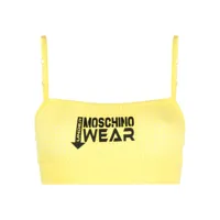 moschino soutien-gorge à logo appliqué - jaune
