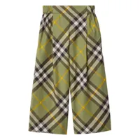 burberry kids pantalon cargo en coton à motif vintage check - vert