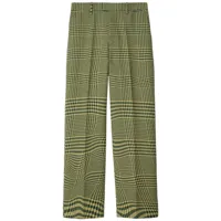 burberry pantalon droit à motif pied-de-poule - vert