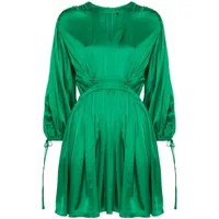 maje robe mi-longue à fini satiné - vert