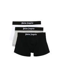 palm angels lot de 3 boxers à taille à logo - noir