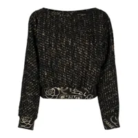 chanel pre-owned sweat camellia (2004) - noir
