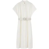 jil sander robe-chemise à design sans col - blanc