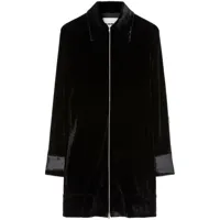 jil sander robe-chemise en velours à fermeture zippée - noir