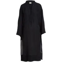 khaite robe-chemise the brom en soie - noir