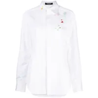 undercover chemise en coton à fleurs brodées - blanc