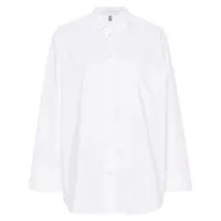 by malene birger chemise en coton à col italien - blanc
