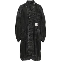 maison mihara yasuhiro manteau à simple boutonnage - noir