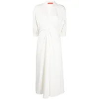 manning cartell robe mi-longue à détail croisé - blanc
