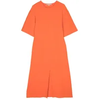 stella mccartney robe mi-longue à manches courtes - orange