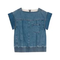 3.1 phillip lim chemise en jean à coupe crop - bleu