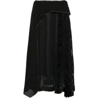 3.1 phillip lim jupe mi-longue plissée à design drapé - noir