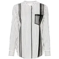 3.1 phillip lim chemise en coton à rayures - white-midnight stripe