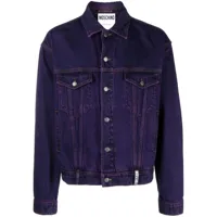 moschino veste en jean à plaque logo - violet
