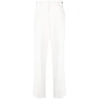 tagliatore pantalon droit en coton à détails plissés - blanc