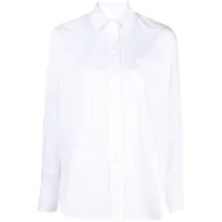 victoria beckham chemise en coton biologique à logo brodé - blanc