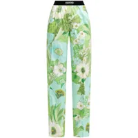 tom ford pantalon à fleurs - vert