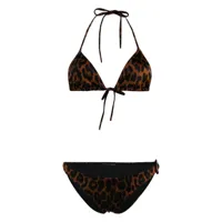 tom ford bikini dos-nu à imprimé léopard - marron
