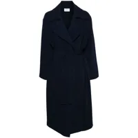 p.a.r.o.s.h. manteau long à taille nouée - bleu