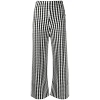 aeron pantalon en coton à carreaux - blanc
