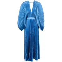 l'idée robe plissée versaille à coupe longue - bleu