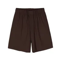 sandro elasticated-waist bermuda shorts - marron