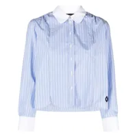 maje chemise en coton à logo brodé - bleu