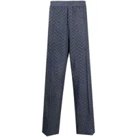 missoni pantalon de costume à motif zigzag - bleu