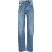 missoni jean droit à poches zig-zag - bleu