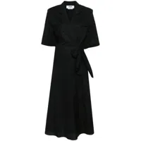 msgm robe mi-longue à design portefeuille - noir