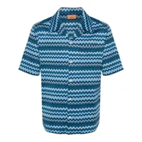 missoni chemise en coton à motif zig-zag - bleu