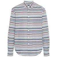 missoni chemise en coton à motif zig-zag - bleu