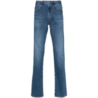 ag jeans jean droit à patch logo - bleu