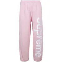 supreme pantalon de jogging à logo appliqué - rose