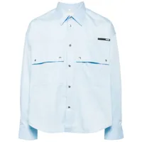 oamc chemise en popeline à poches à rabat - bleu