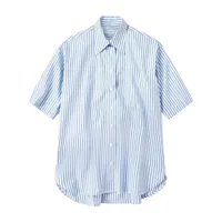 closed chemise rayée à logo imprimé - bleu